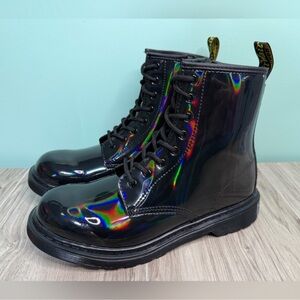 NWOT Dr. Martens women’s Holographic Black Combat Boots 38 7